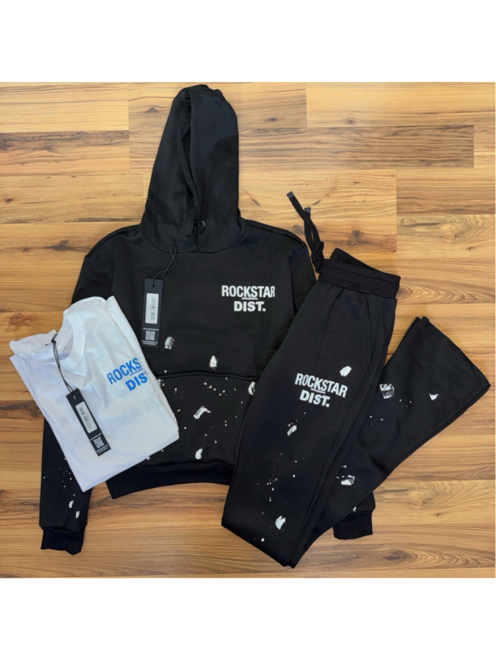 Rockstar Original NWT Super Stacked Trackset + Graphic Tee Bundle Streetwear